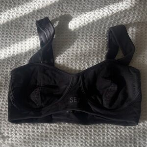SET Active Black Ribbed Sports Bra